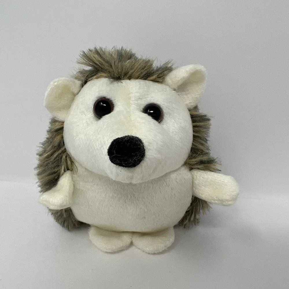 Keychain‎ Hedgehog Stuffed Animal Brown White Soft Plush 4 Inches.